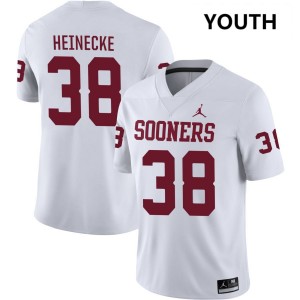 #38 Owen Heinecke OU White Youth Jerseys University College Football