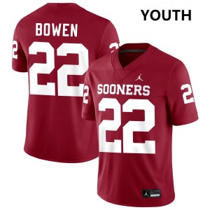 #22 Peyton Bowen OU Crimson Youth Jersey Game College Football