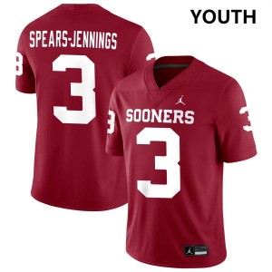 #3 Robert Spears-Jennings OU Crimson Youth Jersey Game College Football