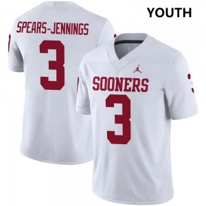#3 Robert Spears-Jennings Oklahoma Sooners White Youth Jersey Official College Football