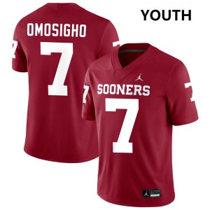 #7 Sammy Omosigho Boomer Sooner Crimson Youth Jersey High School College Football