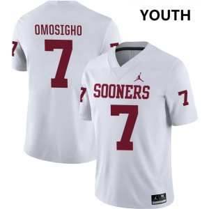 #7 Sammy Omosigho Boomer Sooner White Youth Jersey University College Football