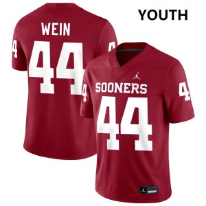 #44 Taylor Wein OU Sooners Crimson Youth Jerseys Stitched College Football