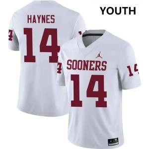 #14 Trystan Haynes OU Sooners White Youth Jersey Game College Football
