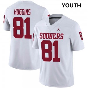 #81 Will Huggins OU Sooners White Youth Jersey Official College Football