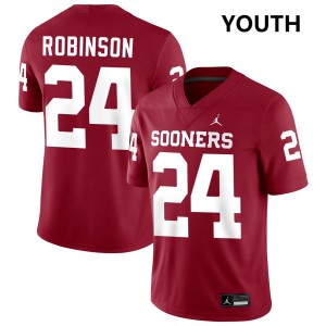 #24 Xavier Robinson OU Sooners Crimson Youth Jersey Stitched College Football