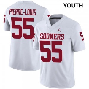 #55 Eddy Pierre-Louis Oklahoma White Youth Jerseys Alumni College Football