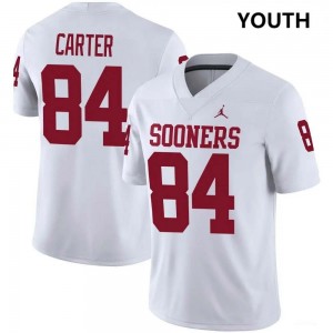 #84 Jer'Michael Carter Oklahoma Sooners White Youth Jerseys Replica College Football
