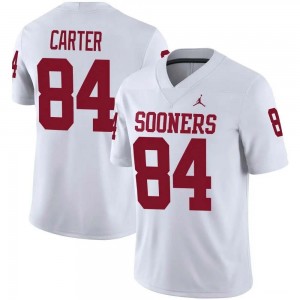 #84 Jer'Michael Carter Sooners White Men Jersey Embroidery College Football
